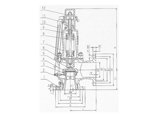 A48H-W-Y带手柄液化石油气安全阀,压力材质:PN16P/25,介质:水、油品、气、蒸汽