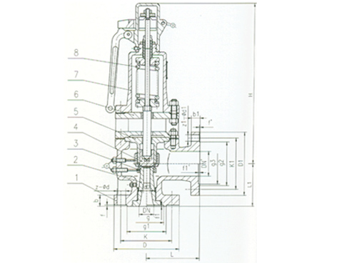 TFA48sB法兰高压高温安全阀,压力材质:PN100C1/160C1,介质:水、油品、气、蒸汽