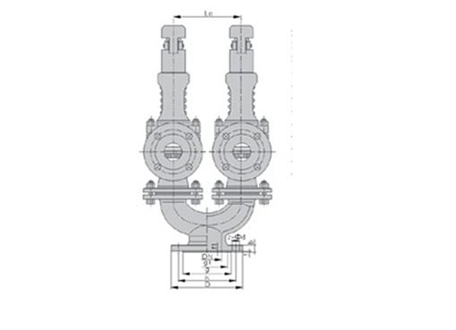 A43H法兰双联弹簧式安全阀,压力材质:PN16C/25/40,介质:水、油品、气、蒸汽