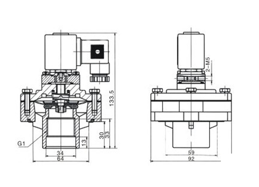 DMF电磁脉冲阀,压力材质:PN0.1,介质:水、油品、气、蒸汽