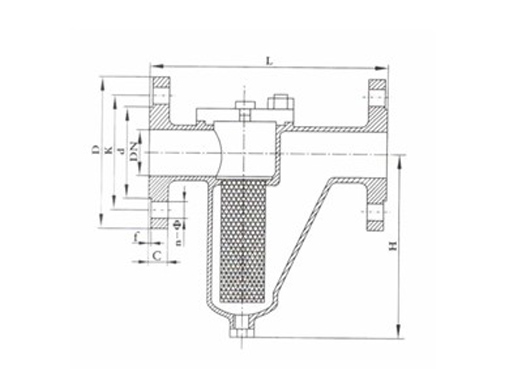 U型过滤器,压力材质:PN16/25,介质:蒸汽、空气、水、油等