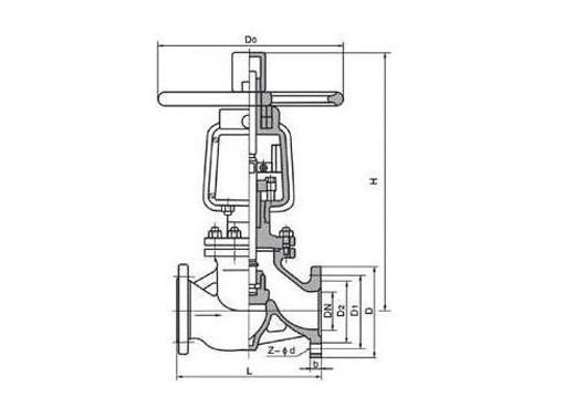 YJ41W不锈钢氧气截止阀,压力材质:PN1.6～4.0(Mpa),介质:水、蒸气、油品等