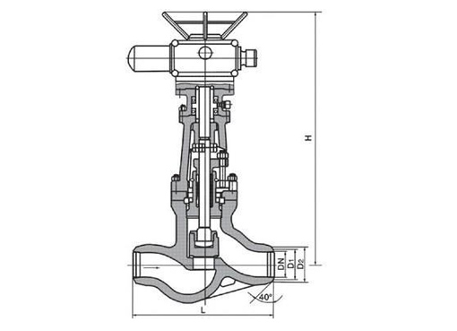 J961Y电动焊接截止阀,压力材质:PN25～PN320,介质:水、蒸气、油品等