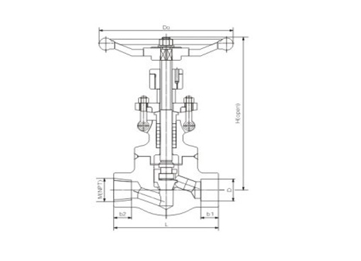 J61Y锻钢截止阀,压力材质:ANSI Class 150LB～2500LB,介质:水、蒸汽、油品及腐蚀性介质