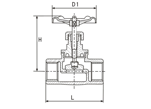 J11W铜内螺纹截止阀,压力材质:PN16T/16P,介质:水、蒸气、油品等