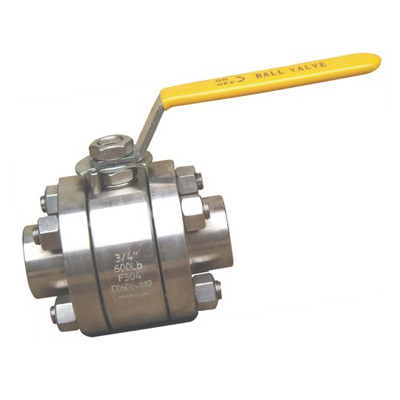 Q11F锻钢三片式高压球阀,压力材质:PN1.6-4.0MPa,介质:水、蒸汽、油品、硝酸、醋酸、氧化性介质、尿素等多种介质
