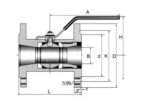 Q41PPL填料整体式法兰广式球阀,压力材质:PN1.6~4.0MPa,介质:水、油、气及某些腐蚀性液体