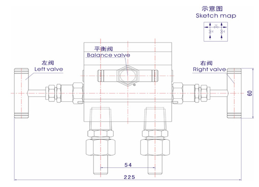 1151法兰式三阀组,压力材质:公称压力：6000Psi,介质:气体液体等
