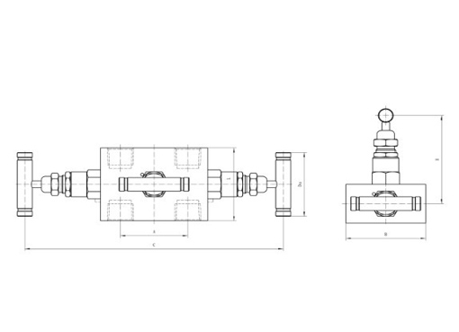SSV3NVF8美标内螺纹三阀组,压力材质:PN2.5、PN4、PN6.4、PN16、PN32,介质:水、油、气等腐蚀性与非腐蚀性介质等