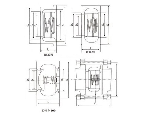 H71H单瓣对夹升降式止回阀,压力材质:PN16/25/40/64/100,介质:水、蒸汽、油品
