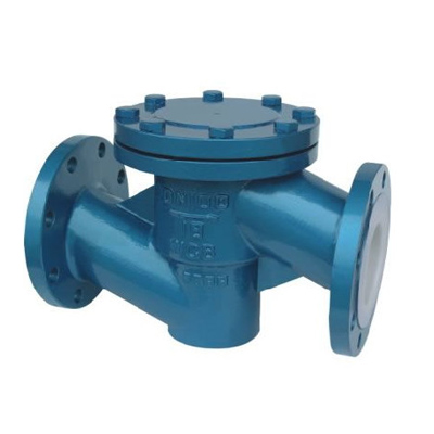 H41F46F升降式法兰衬氟止回阀,压力材质:PN10/16/25C/P,介质:水、硫酸、盐酸、氢氟酸和各种有机酸、强酸、强氧化剂等
