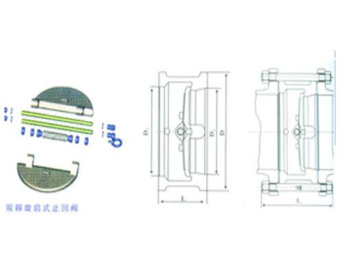 H76F46双瓣旋启式衬氟止回阀,压力材质:PN16/25,介质:水、硫酸、盐酸、氢氟酸和各种有机酸、强酸、强氧化剂等