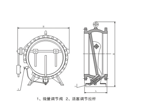 DHH44X-H微阻缓闭消声止回阀,压力材质:PN10/16T/C,介质:水、排水、消防、暖通